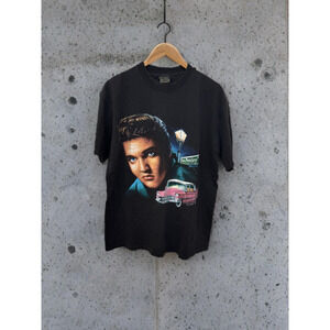 Vintage 90's Elvis Graceland Portrait T shirt Size XL Rock & Roll Single Stitch